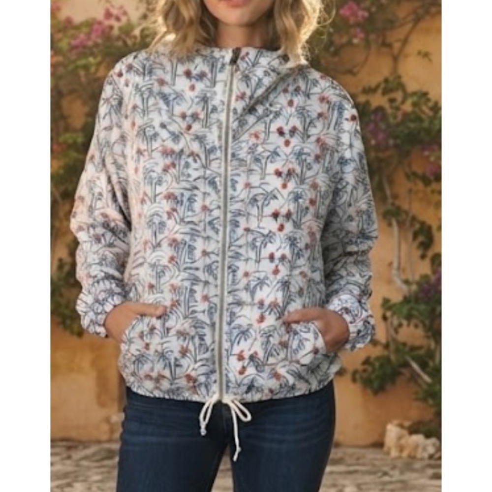 Bellerose Womens Zip Front Hooded Jacket US Sz 12/Large Multi-Print AH